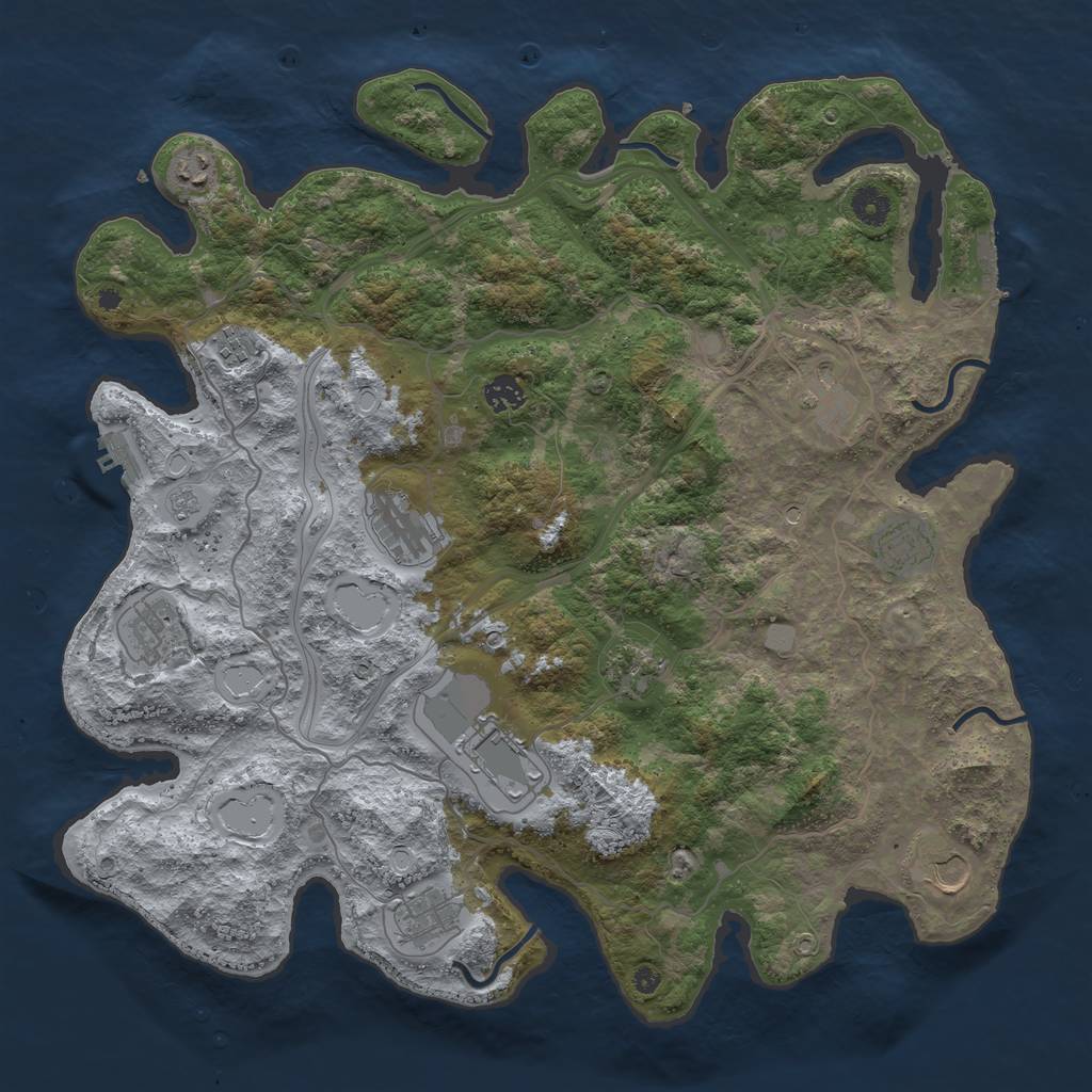 Rust Map: Procedural Map, Size: 4250, Seed: 1194413, 20 Monuments