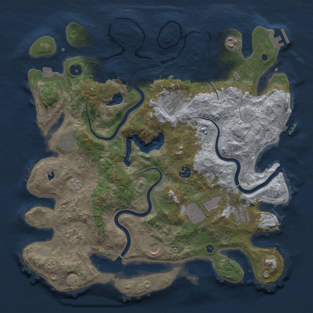 Rust Map: Procedural Map, Size: 4000, Seed: 300522, 15 Monuments