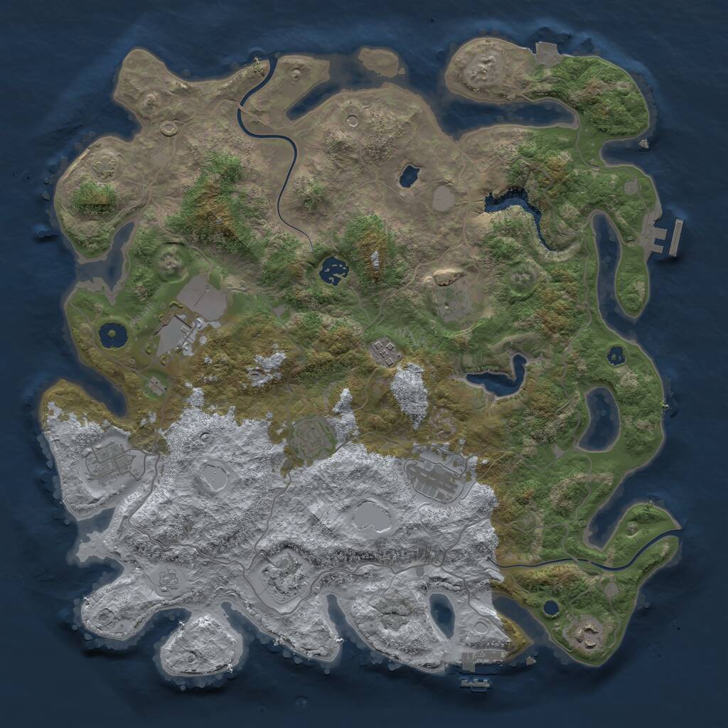 Rust Map: Procedural Map, Size: 4000, Seed: 1775870467, 15 Monuments