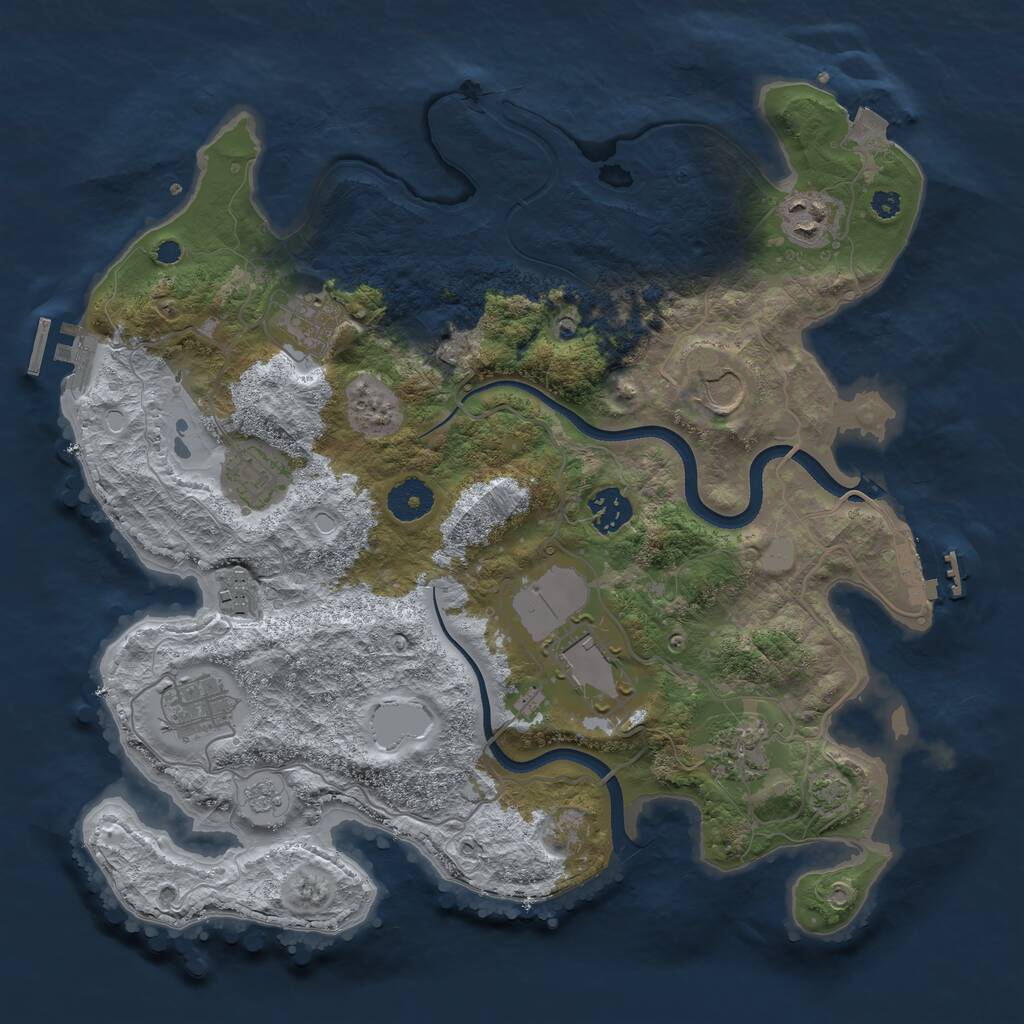 Rust Map: Procedural Map, Size: 3550, Seed: 29553, 15 Monuments