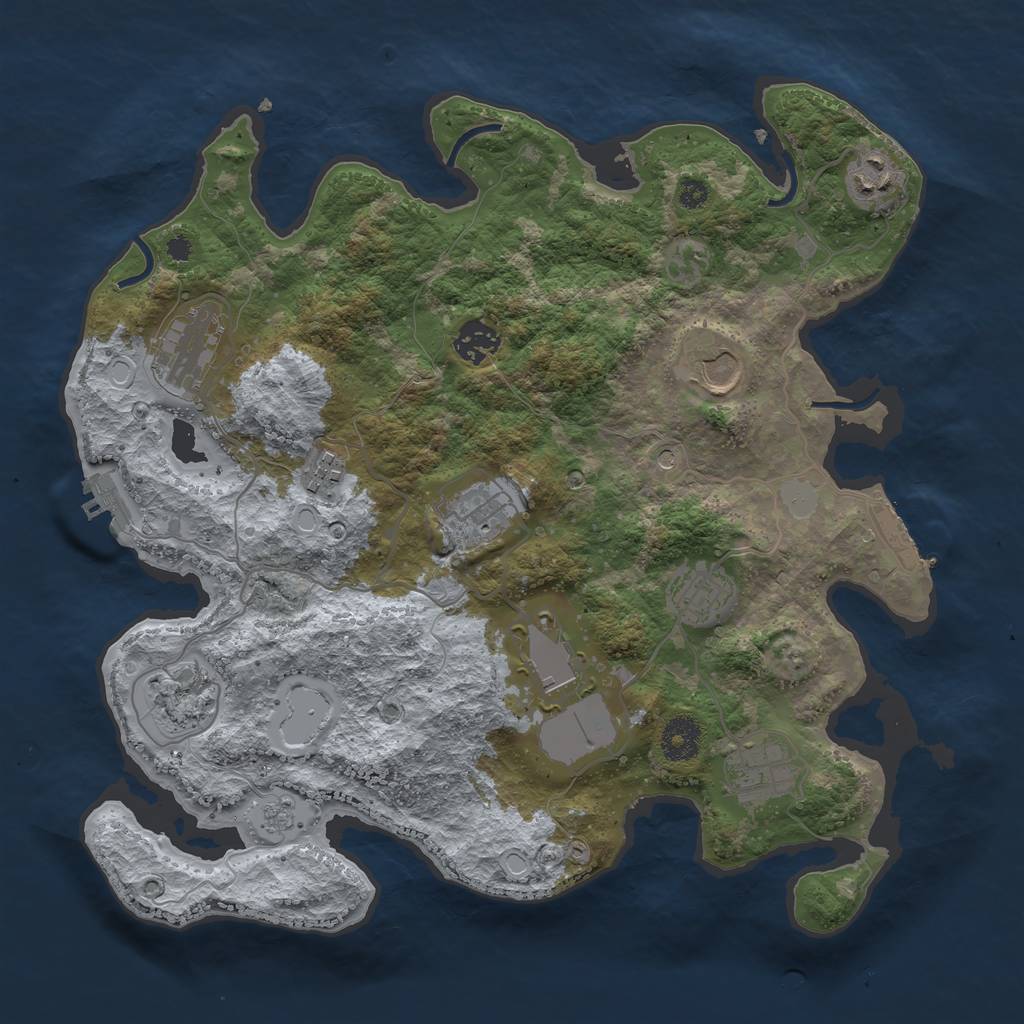 Rust Map: Procedural Map, Size: 3550, Seed: 29553, 19 Monuments