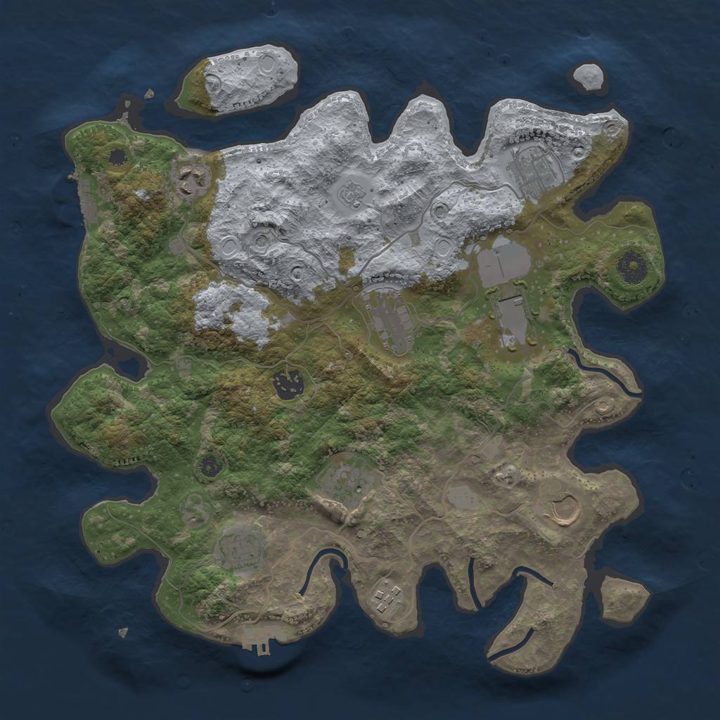 Rust Map: Procedural Map, Size: 3500, Seed: 54567, 18 Monuments