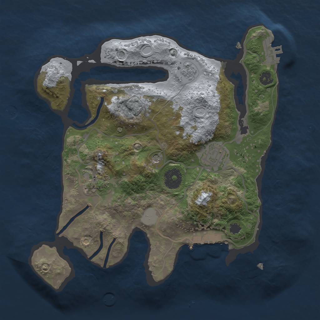 Rust Map: Procedural Map, Size: 2500, Seed: 53216114, 11 Monuments