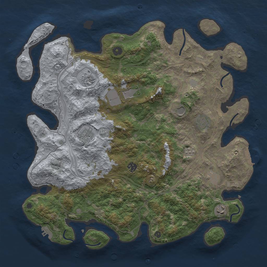Rust Map: Procedural Map, Size: 4250, Seed: 454595042, 18 Monuments