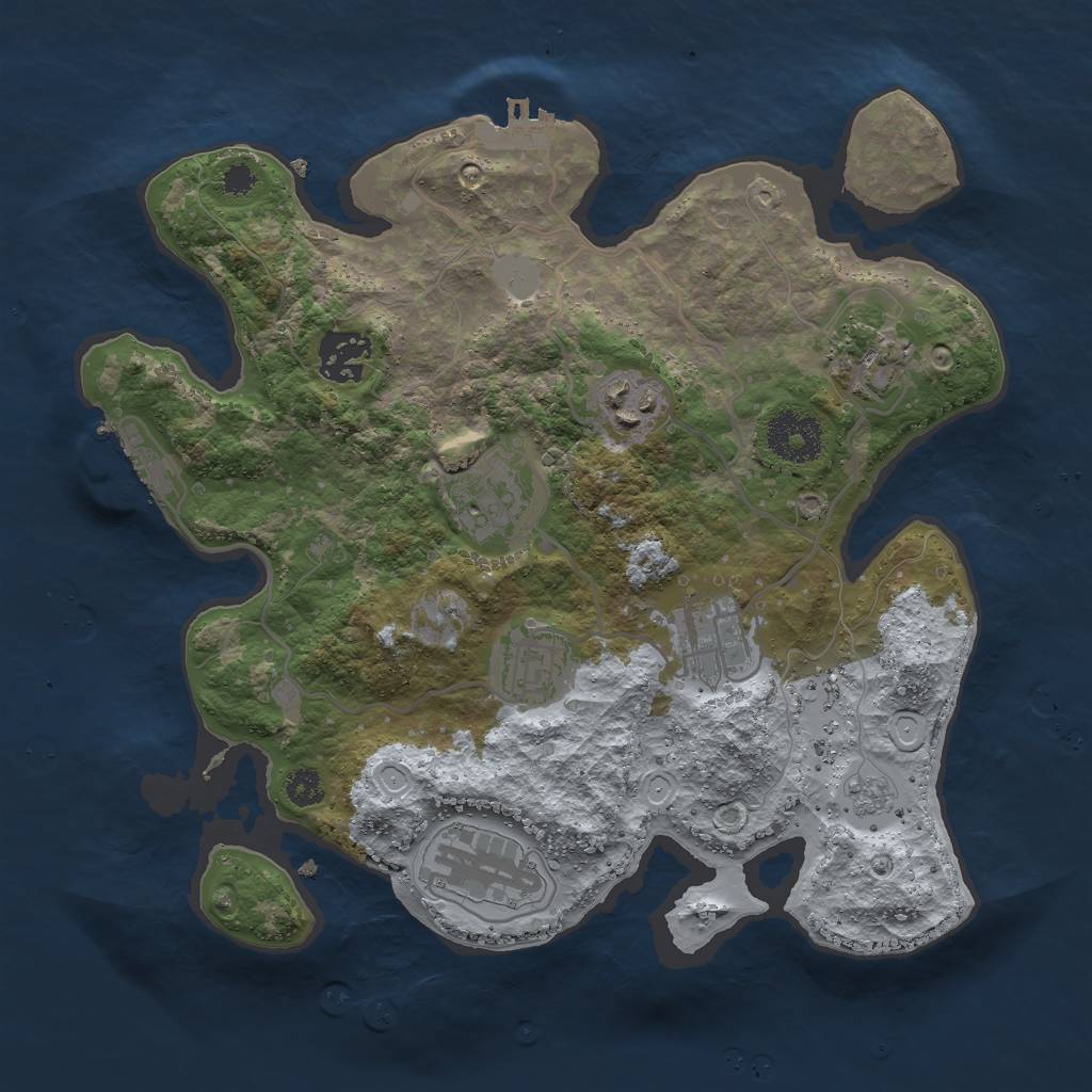 Rust Map: Procedural Map, Size: 3000, Seed: 526247, 15 Monuments