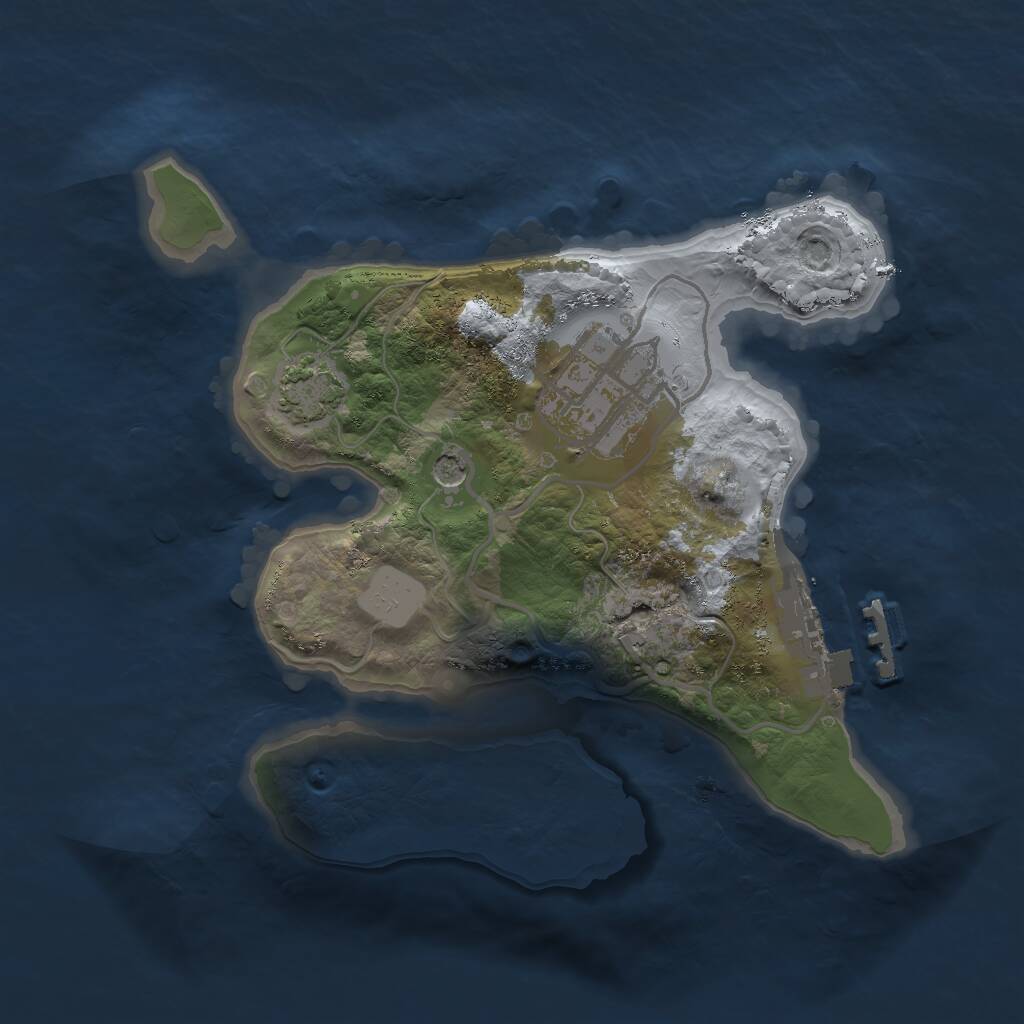 Rust Map: Procedural Map, Size: 2000, Seed: 876541, 5 Monuments