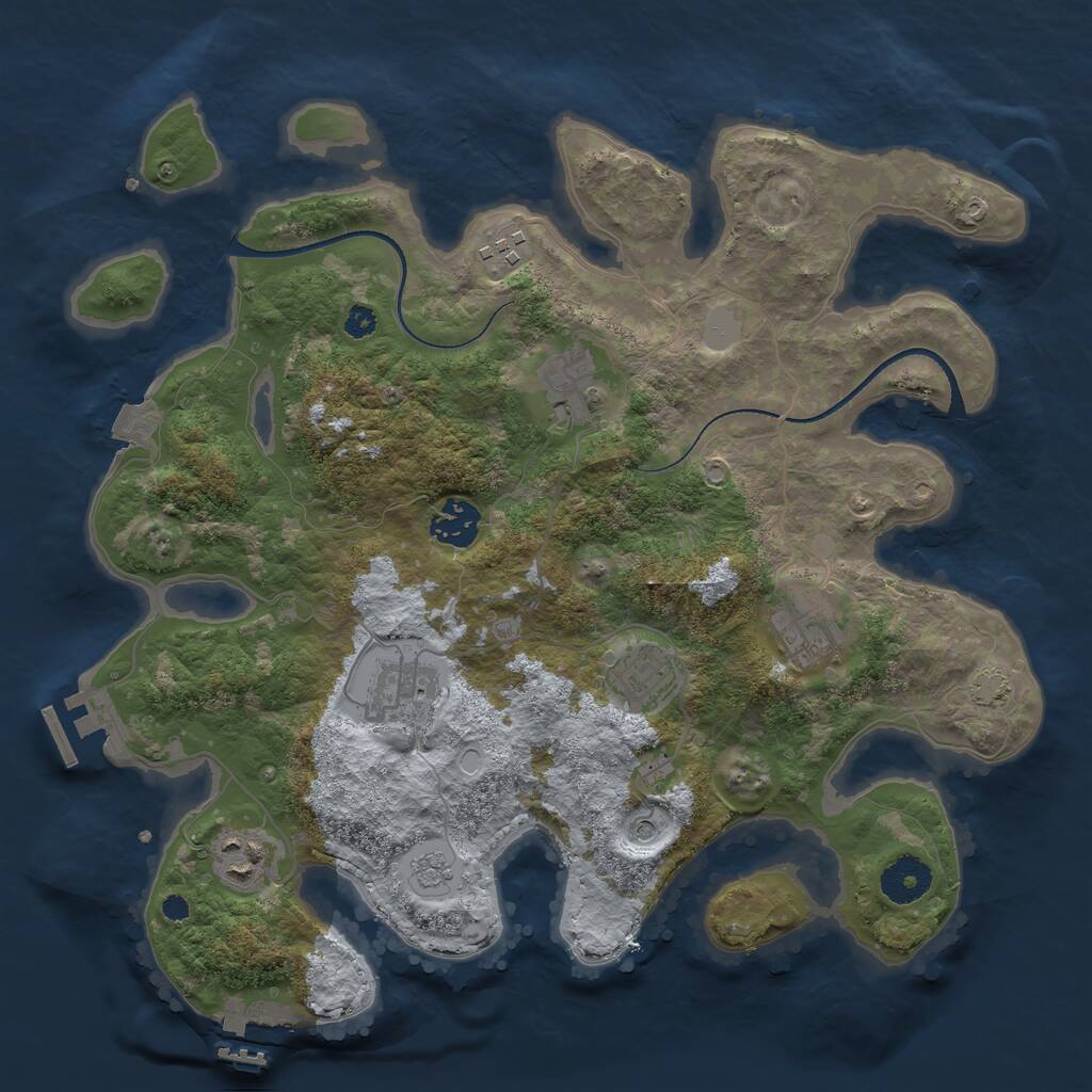 Rust Map: Procedural Map, Size: 3400, Seed: 690, 13 Monuments