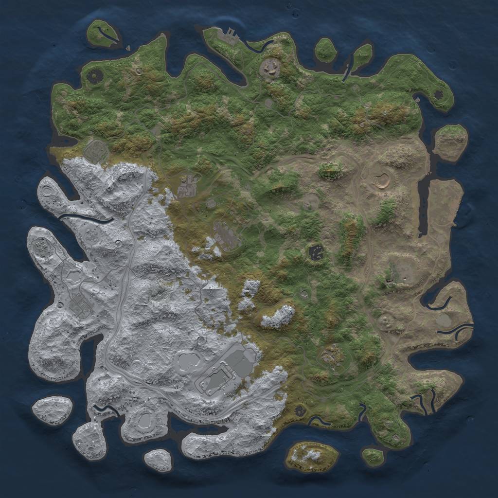 Rust Map: Procedural Map, Size: 4800, Seed: 800776169, 20 Monuments