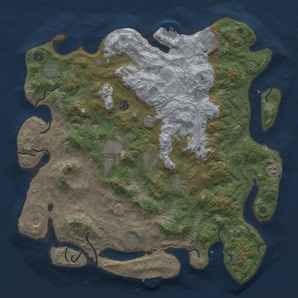 Rust Map: Procedural Map, Size: 4500, Seed: 98418945, 19 Monuments