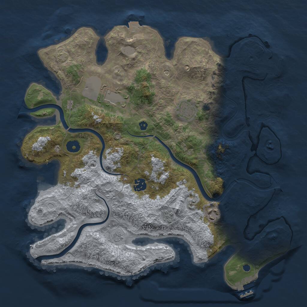 Rust Map: Procedural Map, Size: 3500, Seed: 1471530693, 11 Monuments