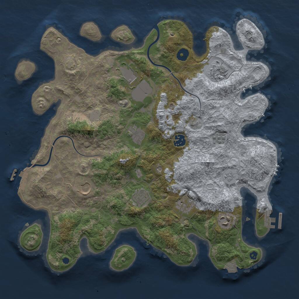 Rust Map: Procedural Map, Size: 3700, Seed: 1471379623, 15 Monuments