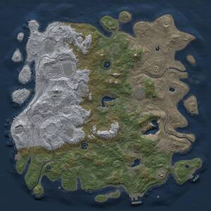 Thumbnail Rust Map: Procedural Map, Size: 4500, Seed: 2508, 15 Monuments