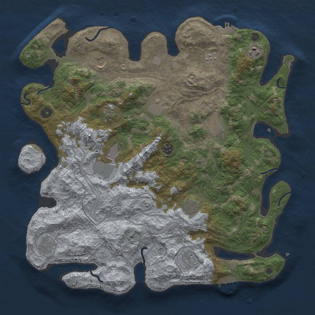 Rust Map: Procedural Map, Size: 4250, Seed: 1191902086, 20 Monuments