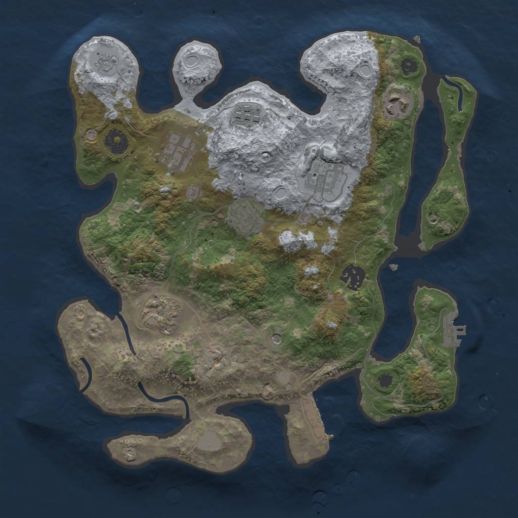 Rust Map: Procedural Map, Size: 3200, Seed: 23417485, 14 Monuments