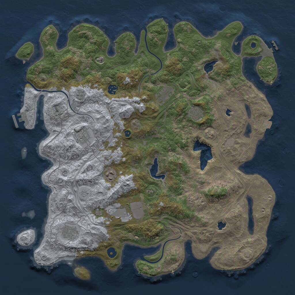 Rust Map: Procedural Map, Size: 4500, Seed: 979079416, 15 Monuments
