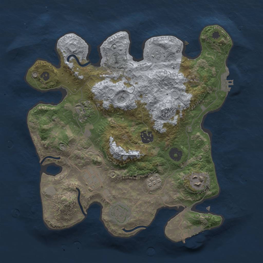 Rust Map: Procedural Map, Size: 3000, Seed: 527, 15 Monuments