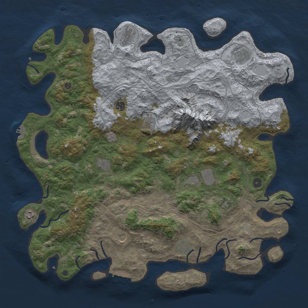 Rust Map: Procedural Map, Size: 5000, Seed: 19190, 20 Monuments