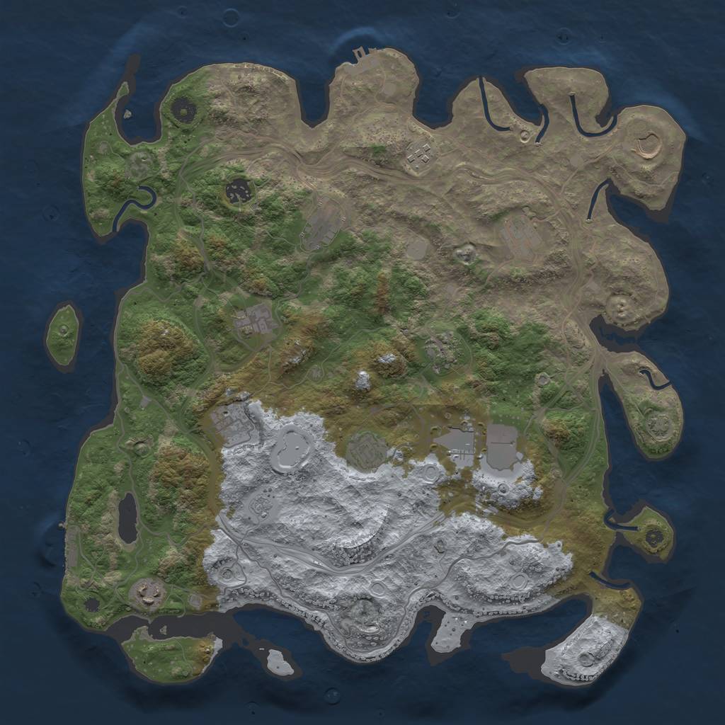 Rust Map: Procedural Map, Size: 4250, Seed: 302883911, 19 Monuments