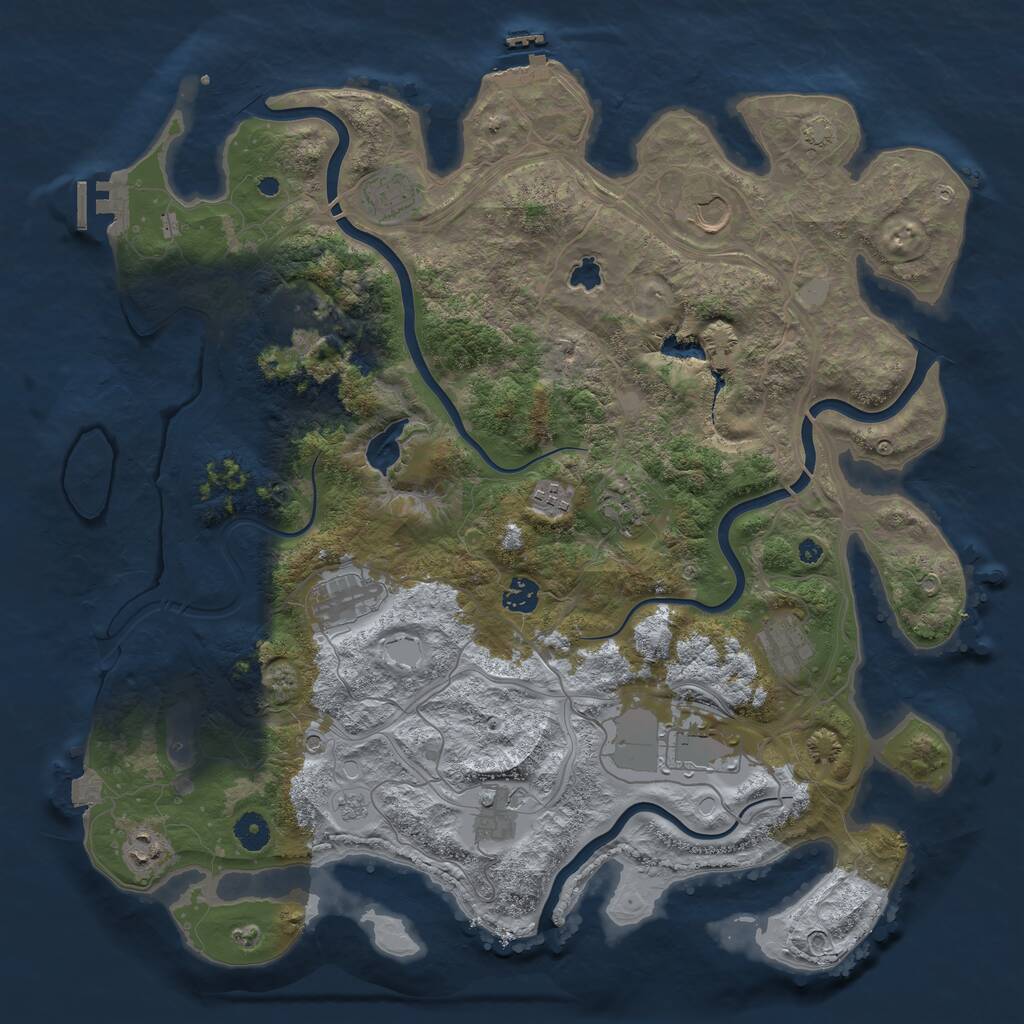 Rust Map: Procedural Map, Size: 4250, Seed: 302883911, 17 Monuments