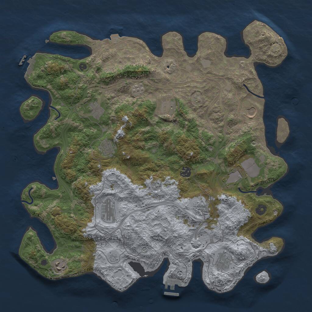 Rust Map: Procedural Map, Size: 4250, Seed: 763096430, 17 Monuments