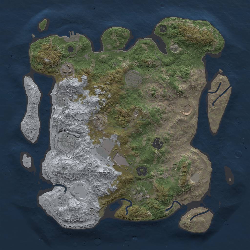 Rust Map: Procedural Map, Size: 3500, Seed: 1897351580, 16 Monuments