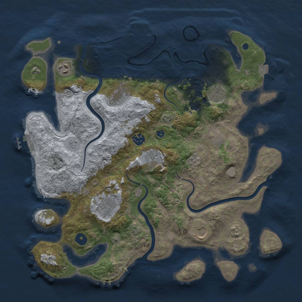 Rust Map: Procedural Map, Size: 3850, Seed: 4524539, 15 Monuments