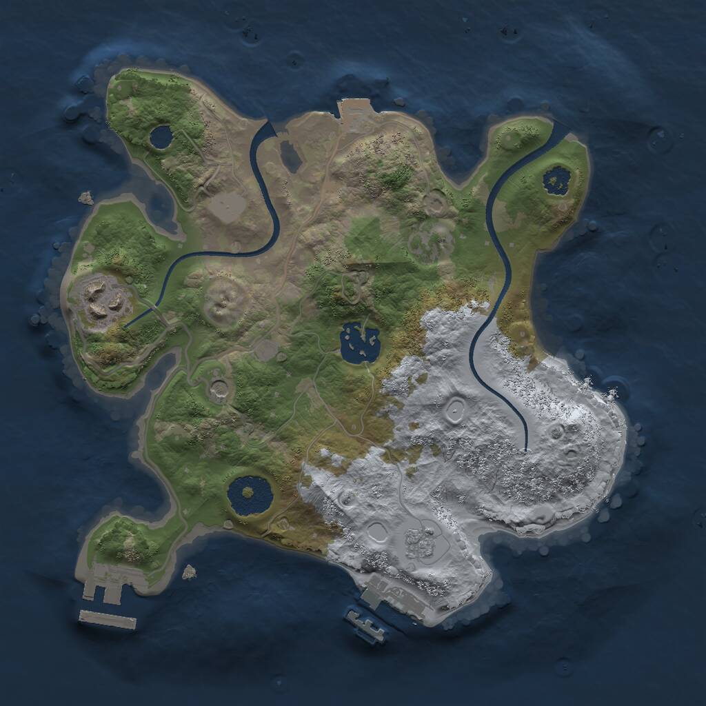 Rust Map: Procedural Map, Size: 2500, Seed: 20772999, 7 Monuments