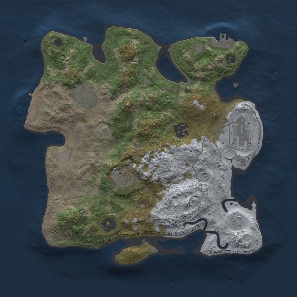 Rust Map: Procedural Map, Size: 3000, Seed: 28456, 13 Monuments