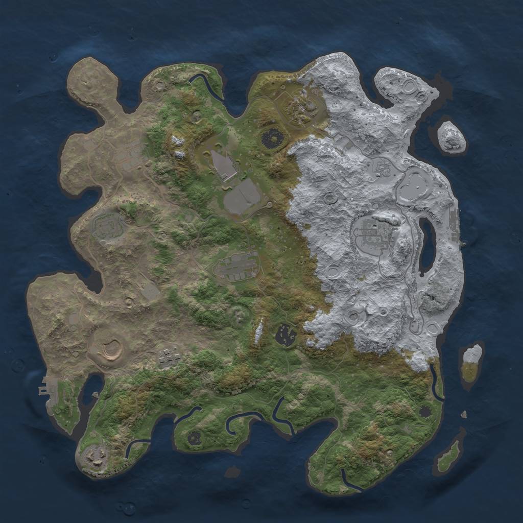 Rust Map: Procedural Map, Size: 3750, Seed: 988837755, 19 Monuments