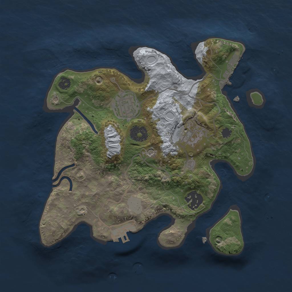 Rust Map: Procedural Map, Size: 2500, Seed: 437318049, 9 Monuments