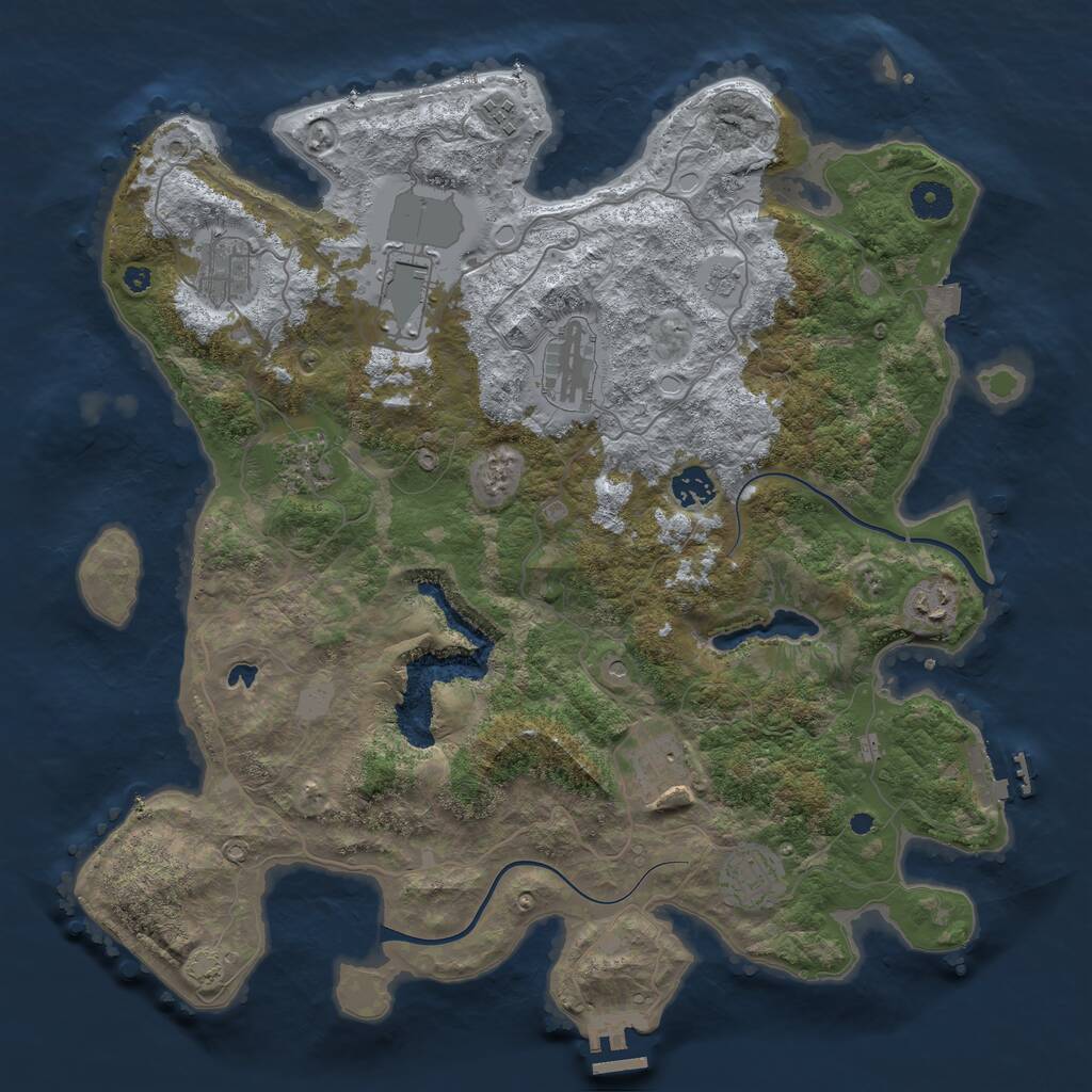 Rust Map: Procedural Map, Size: 4000, Seed: 1261654790, 15 Monuments