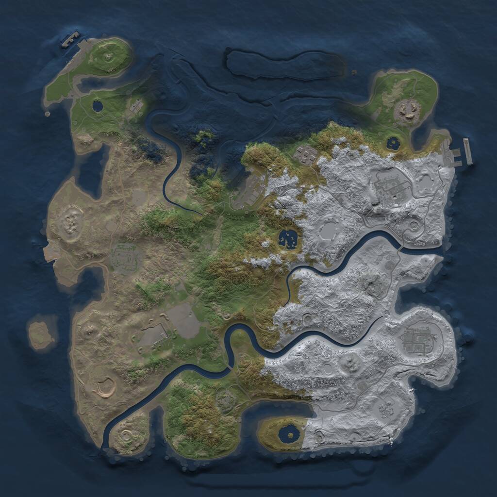 Rust Map: Procedural Map, Size: 3750, Seed: 26552499, 15 Monuments