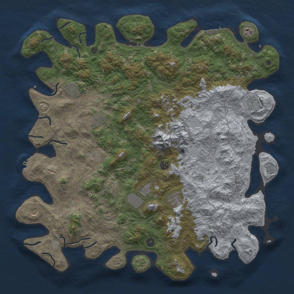 Rust Map: Procedural Map, Size: 5000, Seed: 244683426, 20 Monuments