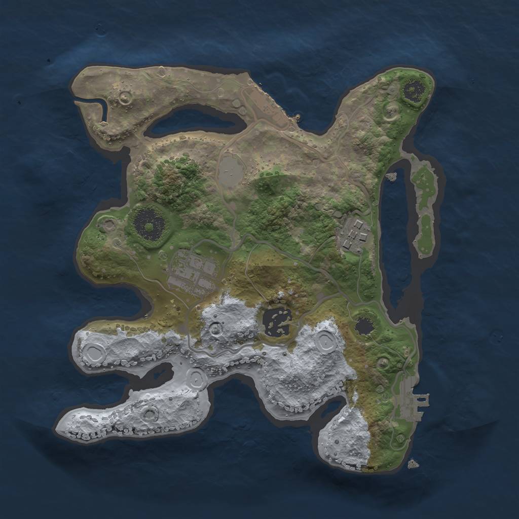 Rust Map: Procedural Map, Size: 2500, Seed: 1551175279, 10 Monuments