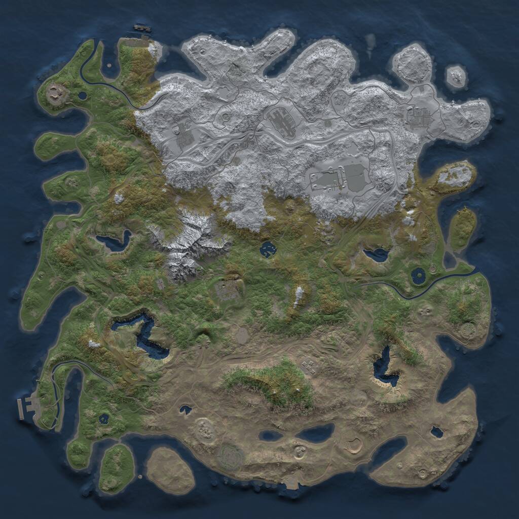 Rust Map: Procedural Map, Size: 5000, Seed: 61236234, 17 Monuments