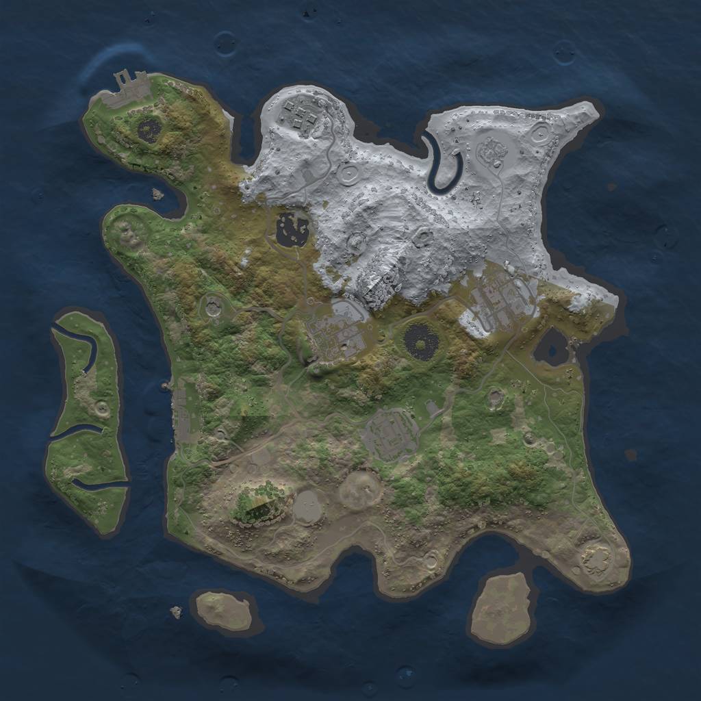 Rust Map: Procedural Map, Size: 3000, Seed: 1209200541, 13 Monuments