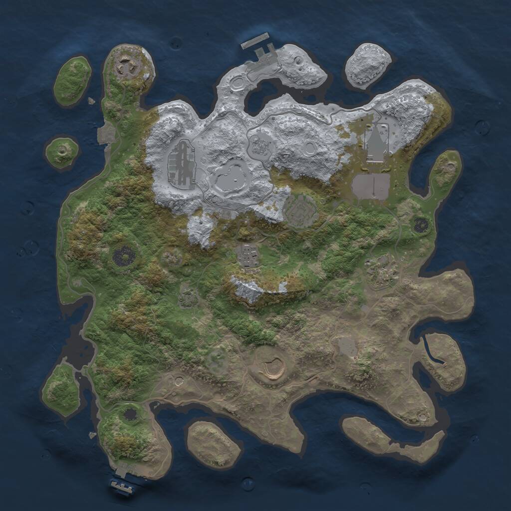 Rust Map: Procedural Map, Size: 3500, Seed: 5683219, 13 Monuments