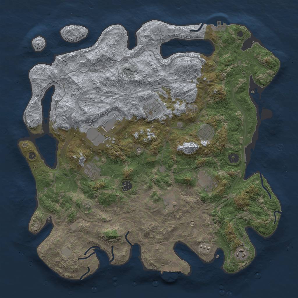 Rust Map: Procedural Map, Size: 4250, Seed: 13059, 18 Monuments