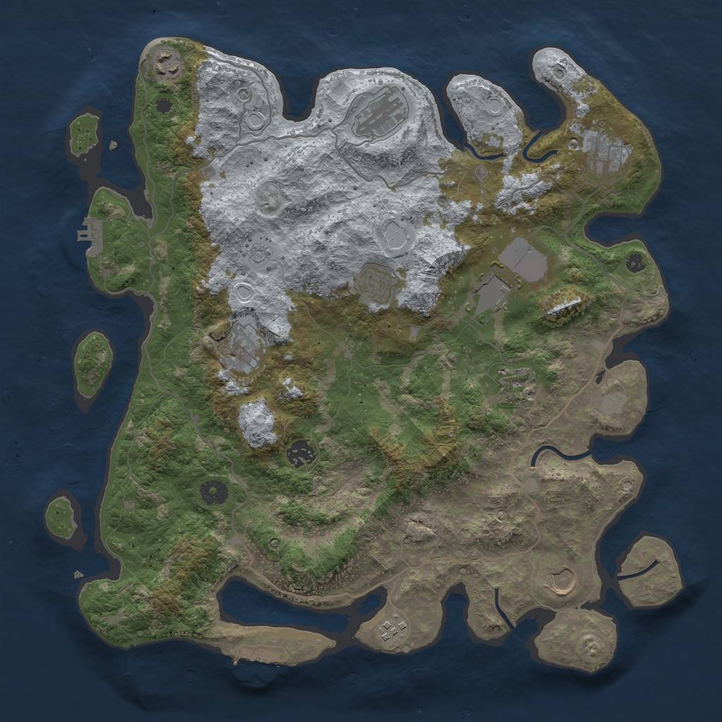 Rust Map: Procedural Map, Size: 4000, Seed: 299489, 19 Monuments