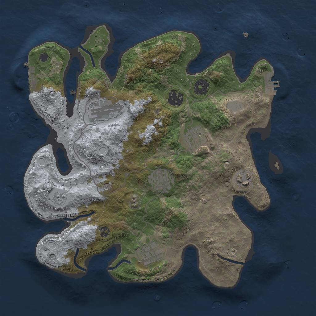 Rust Map: Procedural Map, Size: 3000, Seed: 2147083931, 15 Monuments