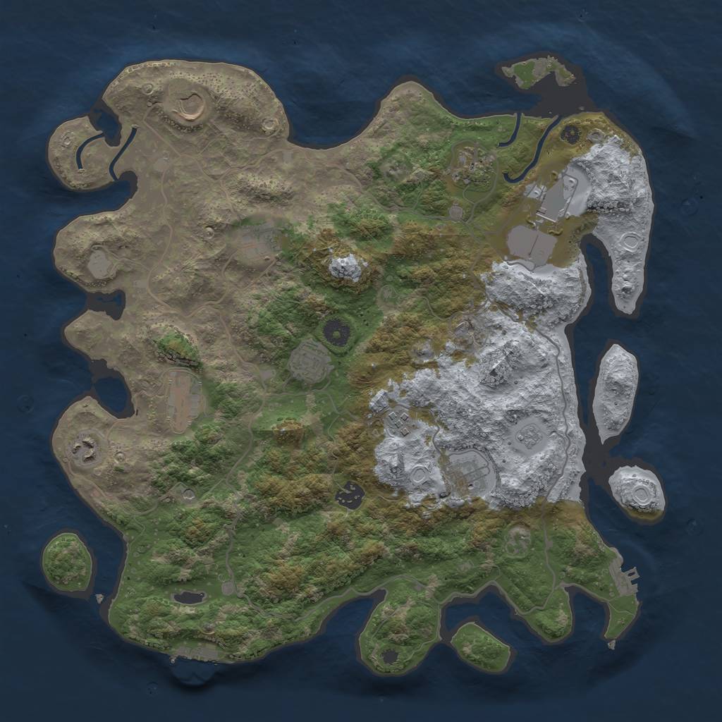 Rust Map: Procedural Map, Size: 4000, Seed: 219709981, 19 Monuments