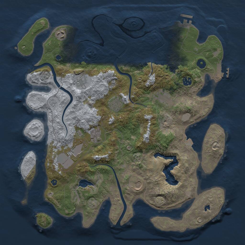 Rust Map: Procedural Map, Size: 4000, Seed: 652686593, 15 Monuments