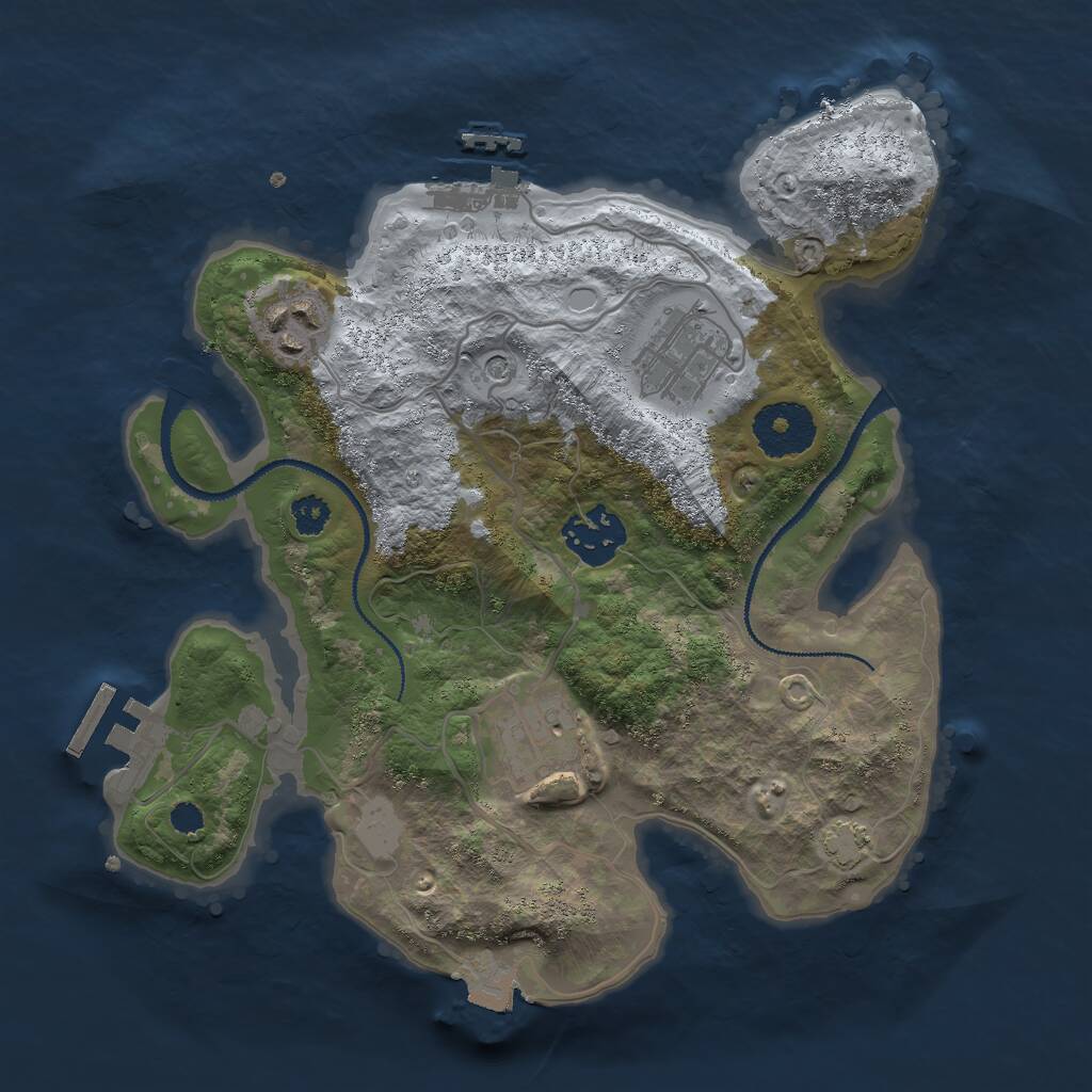 Rust Map: Procedural Map, Size: 2800, Seed: 10121, 9 Monuments