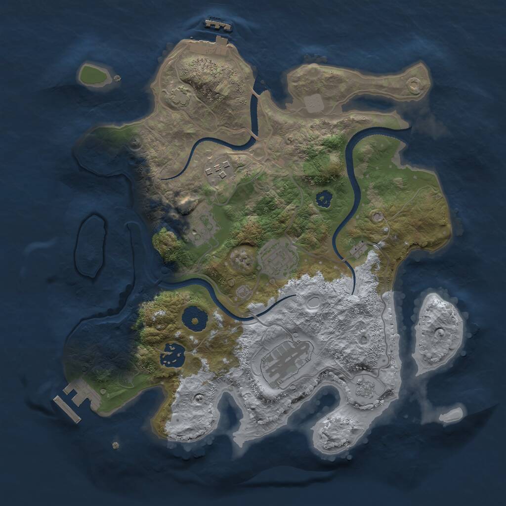 Rust Map: Procedural Map, Size: 3000, Seed: 19073, 10 Monuments