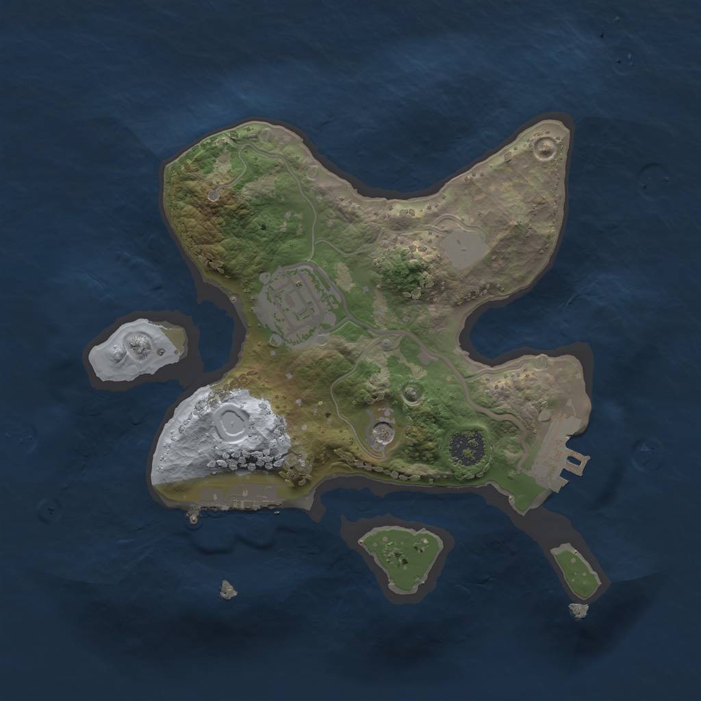 Rust Map: Procedural Map, Size: 2000, Seed: 1235160112, 9 Monuments