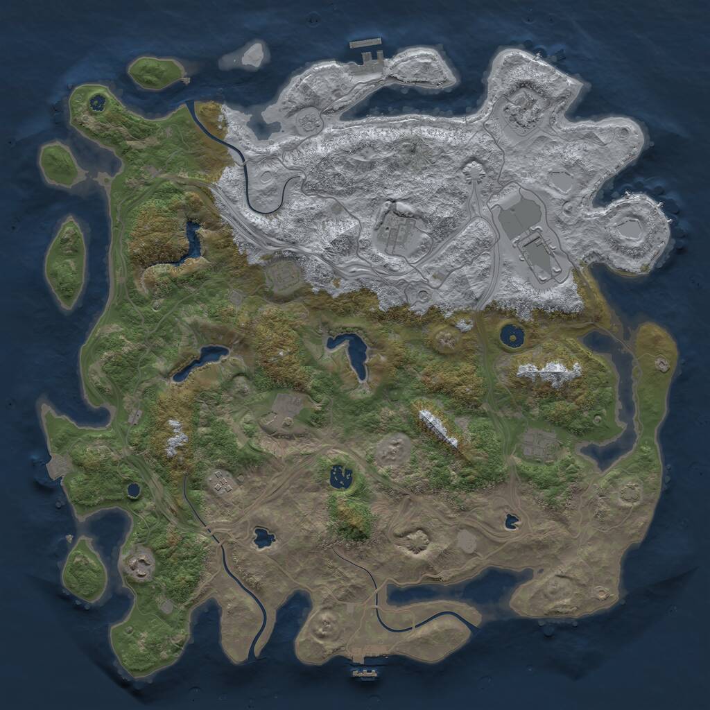 Rust Map: Procedural Map, Size: 4500, Seed: 1373152668, 15 Monuments
