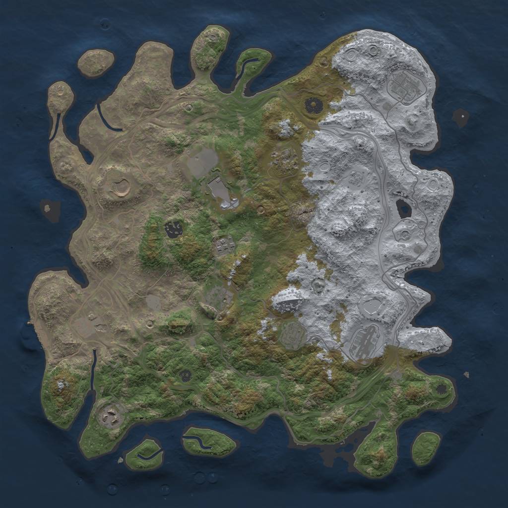 Rust Map: Procedural Map, Size: 4300, Seed: 1424388242, 19 Monuments