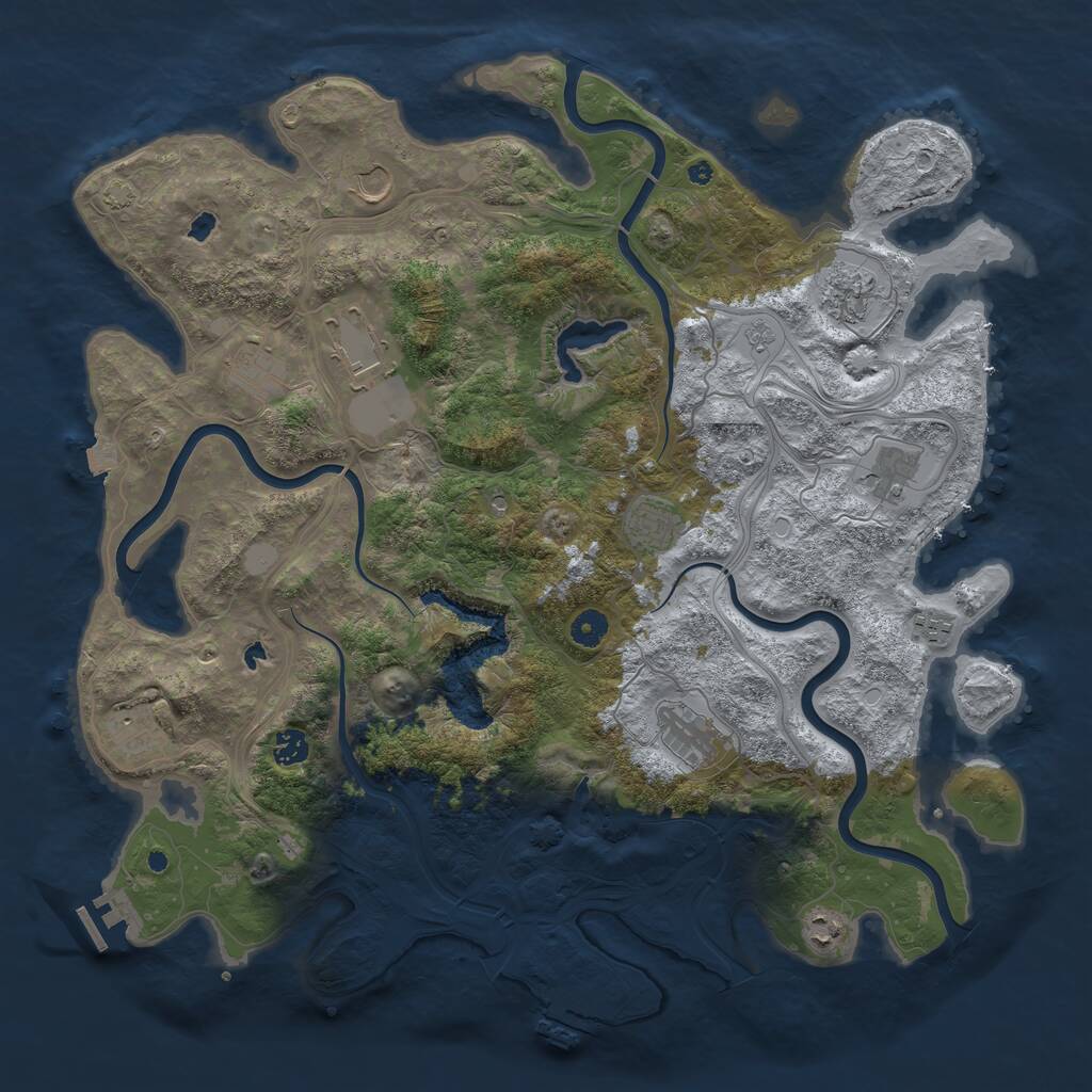Rust Map: Procedural Map, Size: 4500, Seed: 1794923564, 17 Monuments