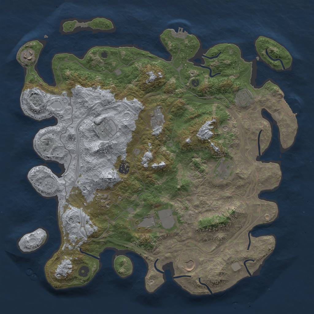 Rust Map: Procedural Map, Size: 4250, Seed: 1924612139, 19 Monuments