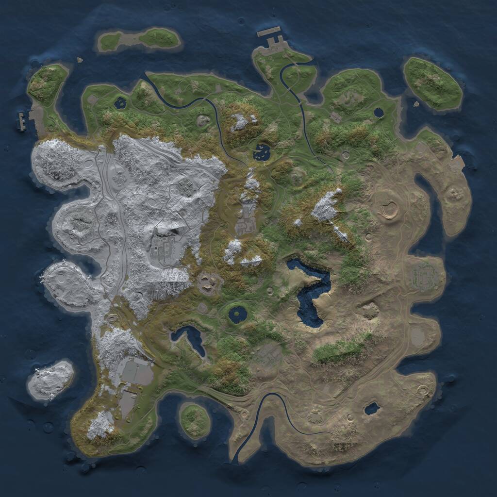 Rust Map: Procedural Map, Size: 4250, Seed: 1924612139, 15 Monuments